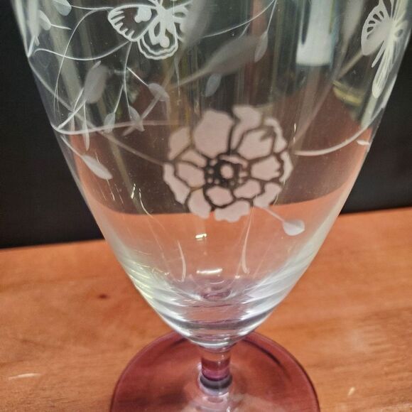 4 Lenox Butterfly Meadow Etched Crystal Glasses Great Condition! - Picture 9 of 13